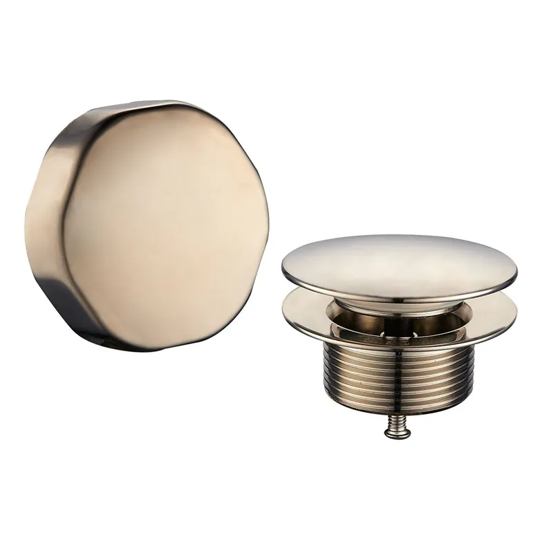 Wiesbaden Doblar Badafvoer Knop/Plug met Clickwaste & Badoverloopcombinatie - Afbouwdeel - Geborsteld RVS Superprijs