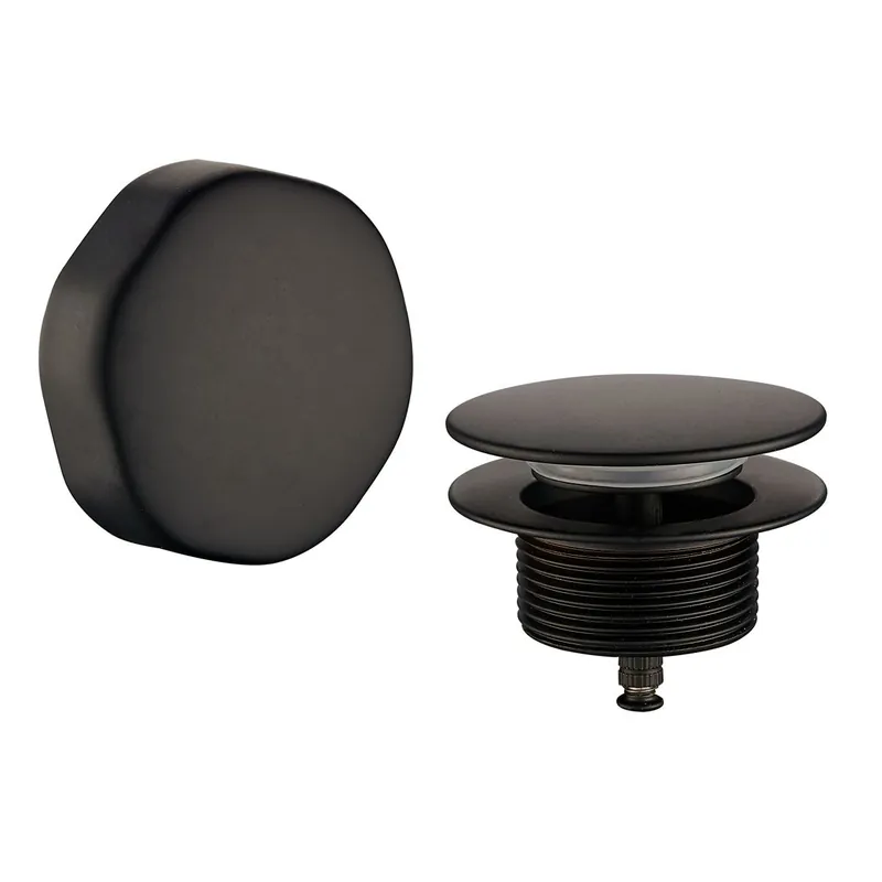 Meest Verkocht Wiesbaden Doblar Badafvoer Knop/Plug met Clickwaste & Badoverloopcombinatie - Afbouwdeel - Mat Zwart