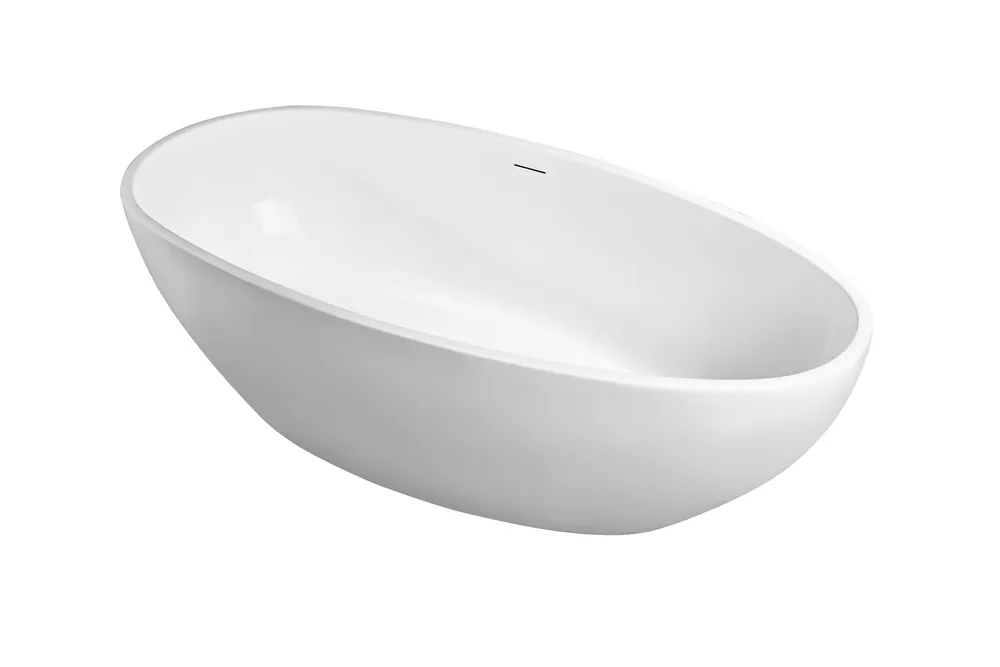 Wiesbaden Elips Acryl Vrijstaande Ligbad inclusief Clickwaste, Sifon & Potenset - 180x90x60cm - Wit Betrouwbaar