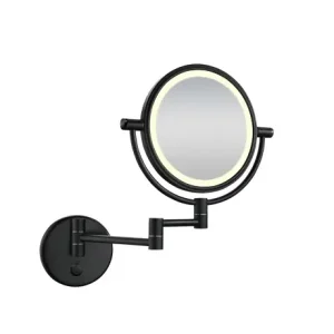 Nu Kopen Wiesbaden Home LED Scheerspiegel - Wand - Ø20cm - Mat Zwart