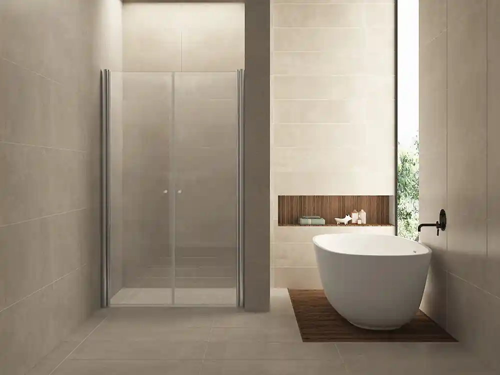Shop Nu Wiesbaden Lagos Dubbele Pendeldeur - 6mm Helder Glaswand - 80x200cm - Nano Coating - Scharnierprofiel - Chroom