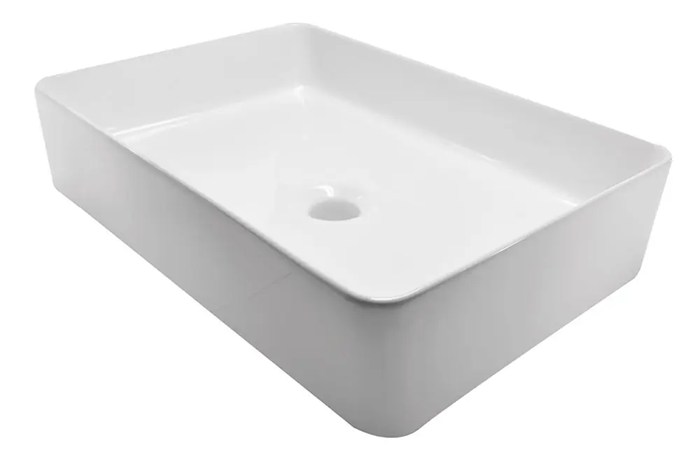 Wiesbaden Link Keramisch Waskom - Rechthoek - 35x50x12cm - Wit Speciale Aanbieding