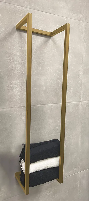 Superprijs Wiesbaden Loft Handdoekrek - 95x25x20cm - Geborsteld Messing