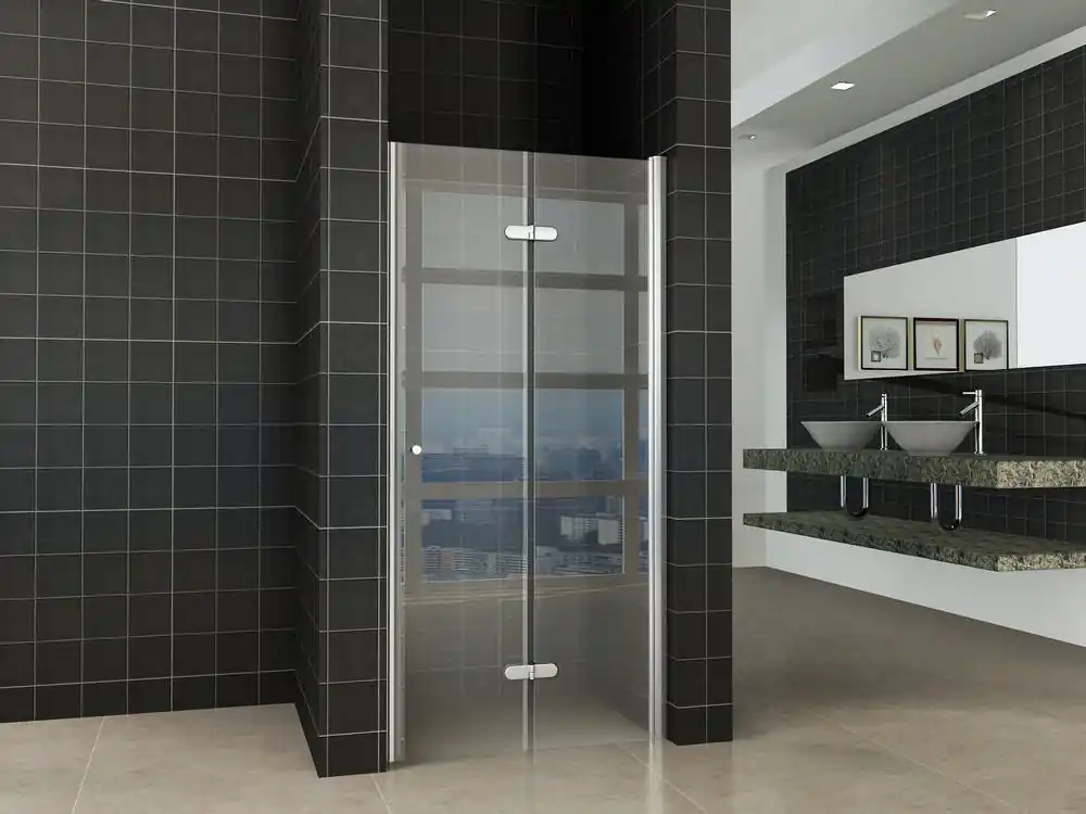 Koop Online Wiesbaden Maki Vouwdeur - Rechts Scharnierprofiel - Nano Coating - 8mm Helder Glas - 80x202cm - Chroom