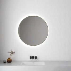 Wiesbaden Novi Spiegel met LED Verlichting - Rond - Dimbaar - Ø60 cm - Geborsteld Messing Tijdelijk Beschikbaar