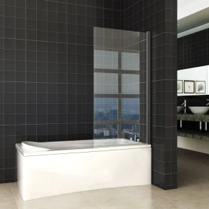 Exclusieve Aanbieding Wiesbaden Orbit Draaibaar Badwand - Nano Coating - 6mm Helder Glas - 80x150cm - Mat Zwart