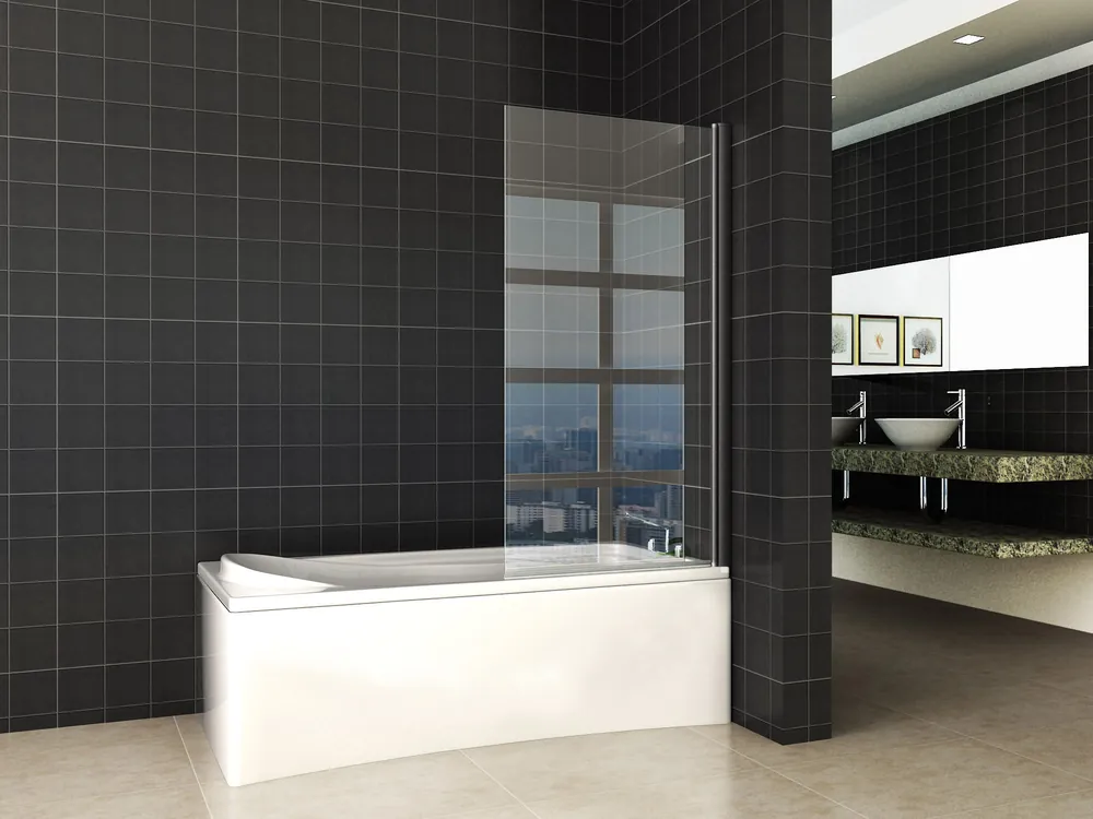 Exclusieve Aanbieding Wiesbaden Orbit Draaibaar Badwand - Nano Coating - 6mm Helder Glas - 80x150cm - Mat Zwart