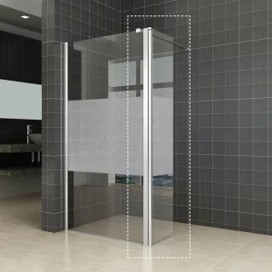 Wiesbaden Partly Draaibaar Hoekwand - Links - Nano Coating - 10mm Helder/Melk Glas - 35x200cm - Chrome Beperkt Aanbod