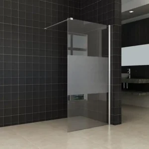 Lage Kosten Wiesbaden Partly Inloopdouche - Nano Coating - 10mm Helder/Melk Glas - 110x200cm - Chrome