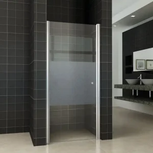 Snelle Levering Wiesbaden Partly Nisdeur - Links Scharnierprofiel - Nano Coating - 8mm Helder Glas - 100x202cm - Chroom