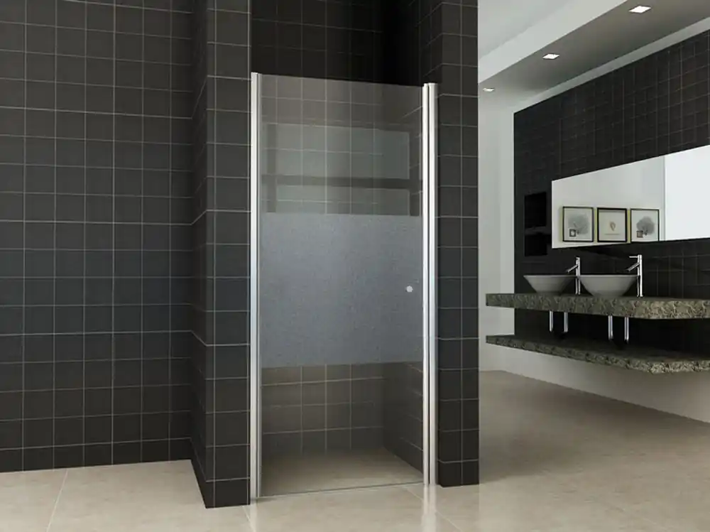 Snelle Levering Wiesbaden Partly Nisdeur - Links Scharnierprofiel - Nano Coating - 8mm Helder Glas - 100x202cm - Chroom
