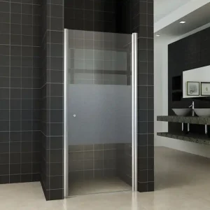 Wiesbaden Partly Nisdeur - Rechts Scharnierprofiel - Nano Coating - 8mm Helder Glas - 70x202cm - Chroom Beperkte Voorraad
