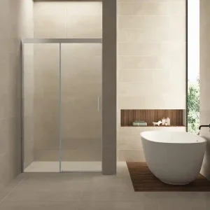 Weekendaanbieding Wiesbaden Puerta Softclose Schuifdeur - Muurprofiel - Nano Coating - 8mm Helder Glas - 90x200cm - Chroom