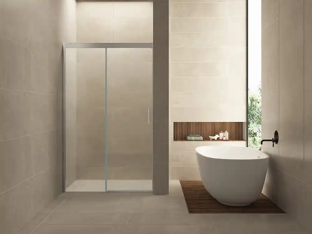 Weekendaanbieding Wiesbaden Puerta Softclose Schuifdeur - Muurprofiel - Nano Coating - 8mm Helder Glas - 90x200cm - Chroom