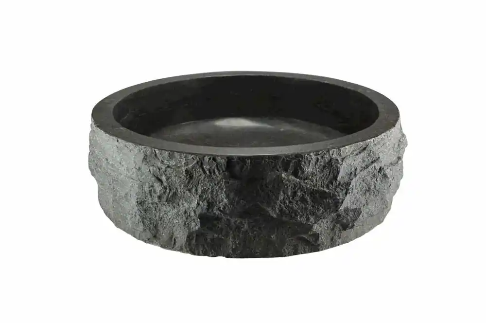 Wiesbaden Raw Natuursteen Waskom - Rond - Ø40x12cm - Hardstenen Gezoet Premium