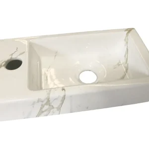 Wiesbaden Rhea XS Keramisch Fontein - Kraangat Links - 36x18x9cm - Carrara Betrouwbaar