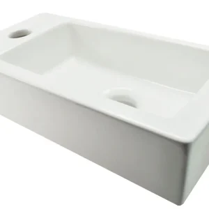 Wiesbaden Rhea XS Keramisch Fontein - Kraangat Links - 36x18x9cm - Wit Koop Vandaag