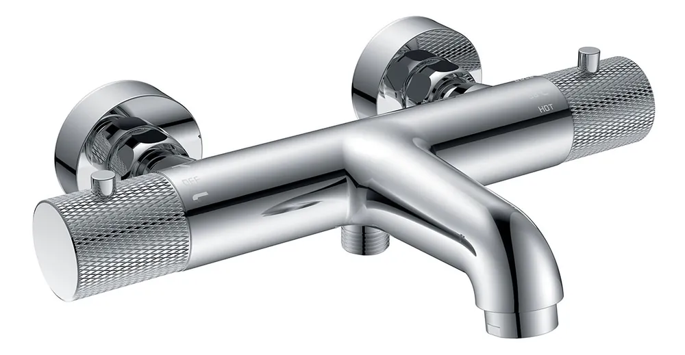 Wiesbaden Ribbd Thermostatische Badkraan - Chroom Veilige Betaling