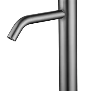 Wiesbaden Ribbd XL Wastafelkraan - Opbouw - Hoog - Geborsteld Gunmetal Tijdelijk Beschikbaar