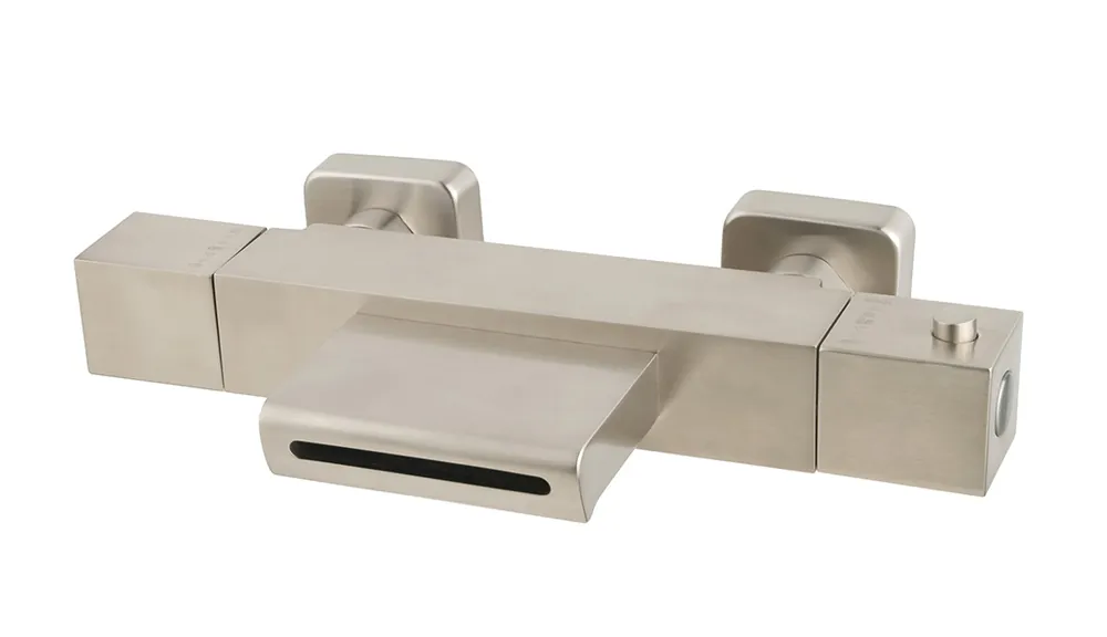 Wiesbaden Rombo Thermostatische Waterval Badkraan - Geborsteld RVS Actieprijs