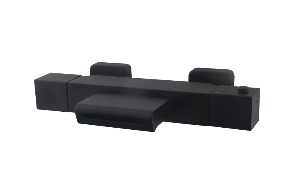 Must-Have Wiesbaden Rombo Thermostatische Waterval Badkraan - Mat Zwart