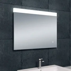 Rechtstreeks Van De Fabrikant Wiesbaden Single Spiegel met LED Verlichting - Rechthoek - Dimbaar - Spiegelverwarming - 80x60cm