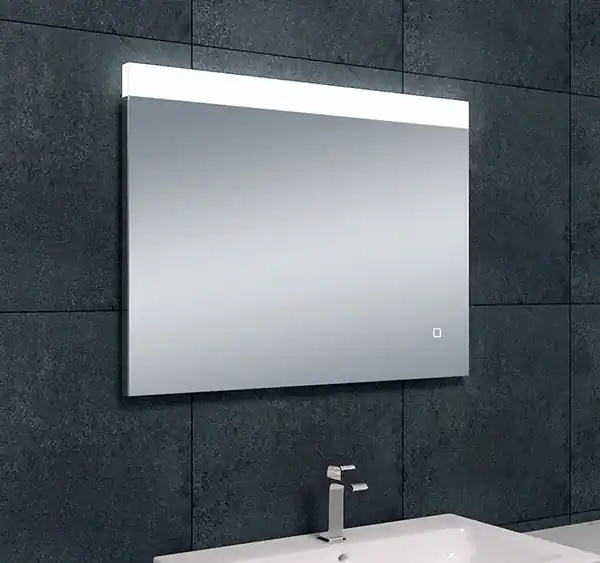 Rechtstreeks Van De Fabrikant Wiesbaden Single Spiegel met LED Verlichting - Rechthoek - Dimbaar - Spiegelverwarming - 80x60cm