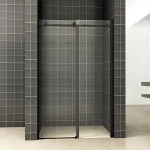 Wiesbaden Slide Schuifbare Nisdeur - Nano Coating - 8mm Helder Glas - 140x200cm - Mat Zwart Veilige Betaling