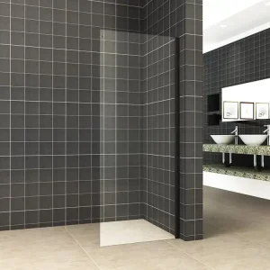 Must-Have Wiesbaden Slide Zijwand - Nano Coating - 8mm Helder Glas - 100x200cm - Mat Zwart