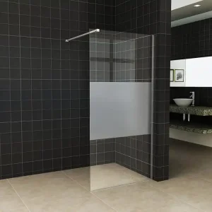 Gereduceerde Prijs Wiesbaden Slim Los Glasplaat met Middenband - Nano Coating - 8mm Helder Glas - Zonder Profiel & Stabilisatiestang - 140x200cm