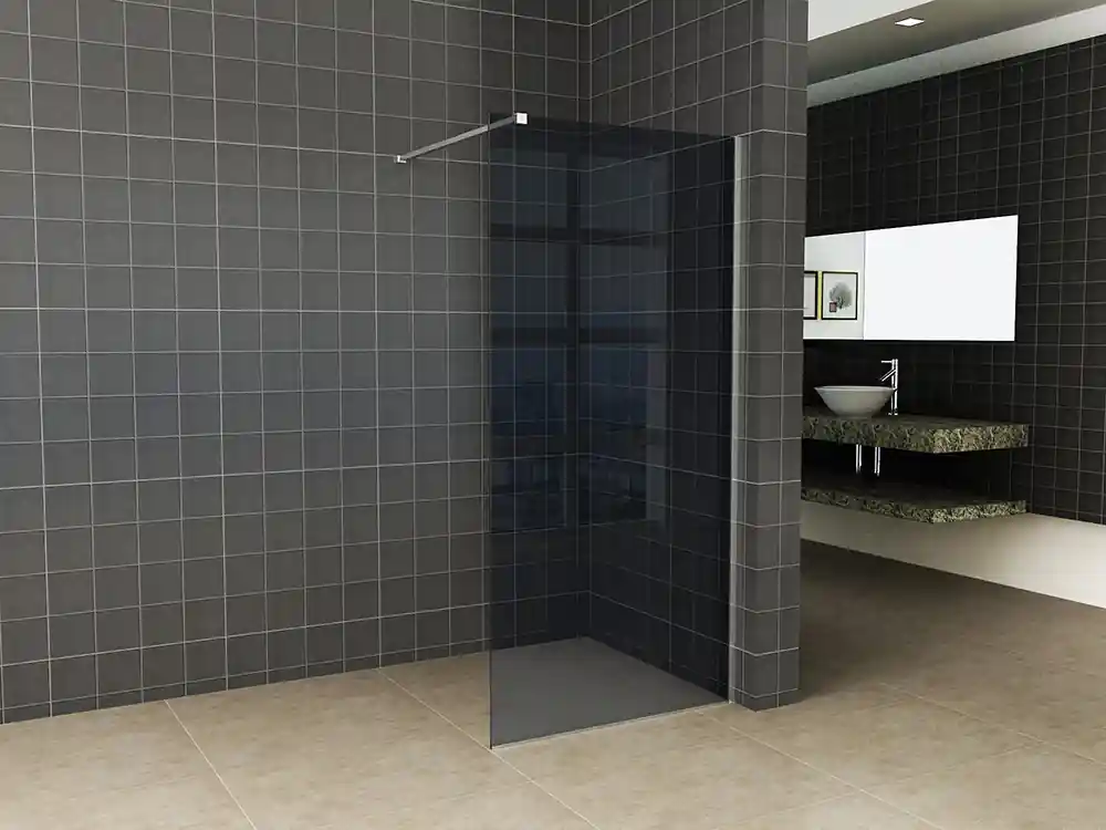 Fabrieksprijs Wiesbaden Slim Los Glasplaat - Nano Coating - 8mm Rookglas - Zonder Profiel & Stabilisatiestang - 140x200cm