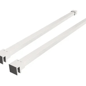 Wiesbaden Slim Set Stabilisatiestangen voor Vrijstaande Inloopdouche - 120cm - Mat Wit Beperkt Aanbod