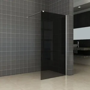 Gratis Retour Wiesbaden Smoke Inloopdouche - 10mm Rook Glaswand - 90x200cm - Muurprofiel - Nano Coating - Chroom