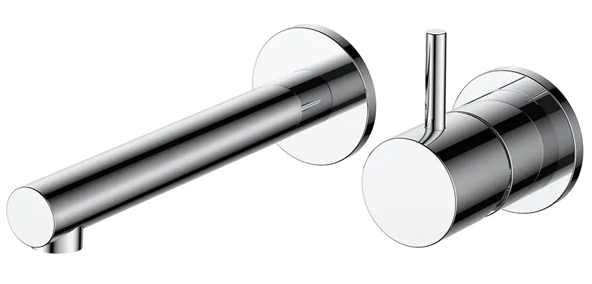 Wiesbaden Style Inbouw Wastafelkraan met Rechte Uitloop & Rozetten - Chroom Koop Online