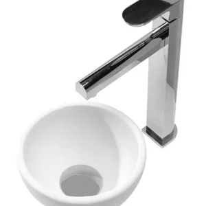 Wiesbaden Tessa Solid Surface - Rond - Ø20x11cm - Wit Tijdelijk Beschikbaar