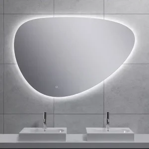 Lage Kosten Wiesbaden Uovo Spiegel met LED Verlichting - Dimbaar - Spiegelverwarming - Asymmetrisch - 140x93cm