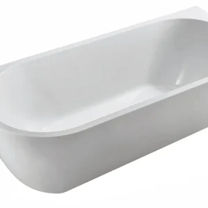 Premium Wiesbaden Wall Acryl Half-Vrijstaande Ligbad inclusief Clickwaste, Sifon & Potenset - 170x75x58cm - Wit