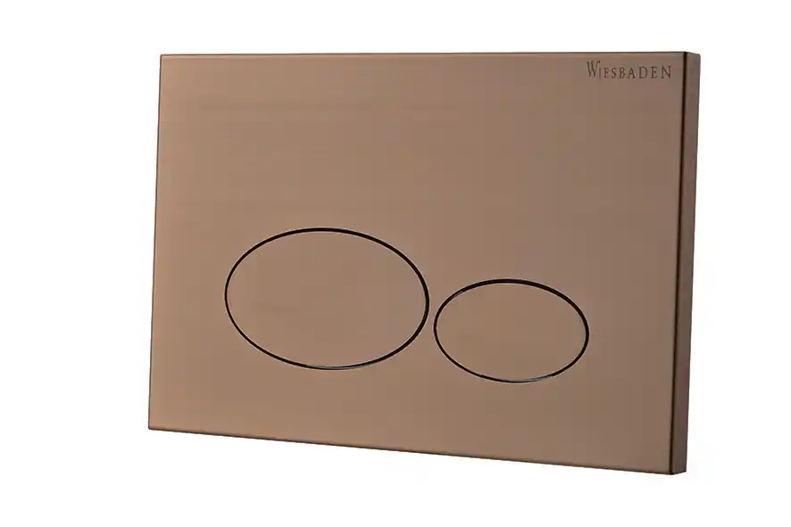 Lage Prijs Wiesbaden X32 Metalen Toilet Bedieningsplaat voor DuoSpoeling - Geborsteld Brons Koper