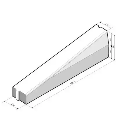 Inritverloopband rechts t.b.v. Trottoirband 13/15×25 Tijdelijk Beschikbaar