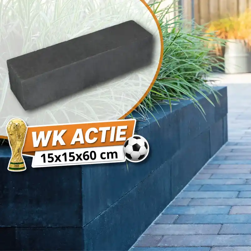 Aanbieding Stapelblokken 15x15x60 Antraciet strak