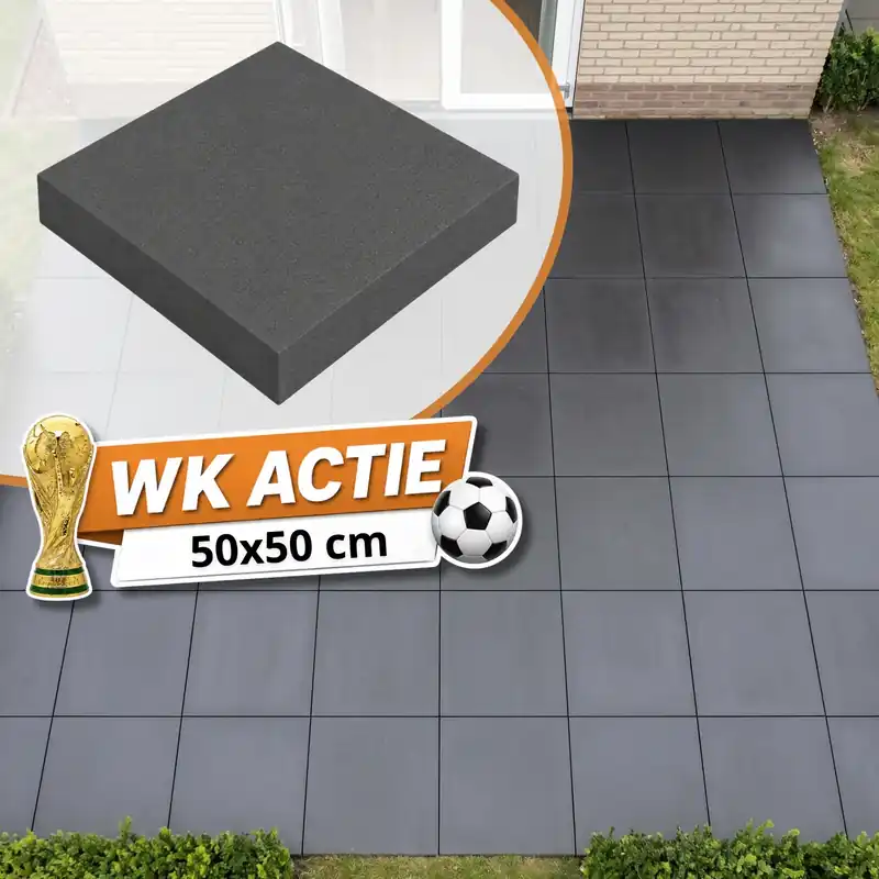 Betontegel 50x50x5 cm Nero zonder facet Must-Have