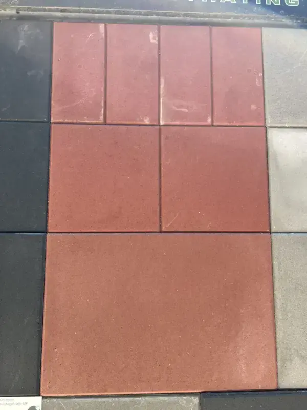 Koopje Betontegel half 15x30x4,5 cm KOMO rood
