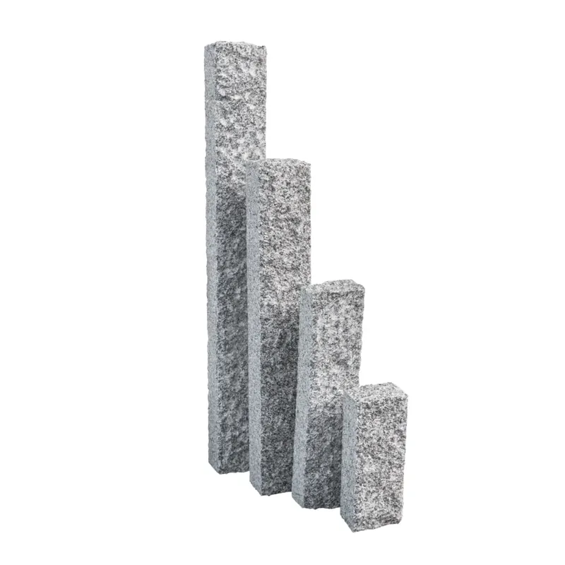 Populair Natuursteen Palissade Graniet Lichtgrijs Premium 12x12x125 cm