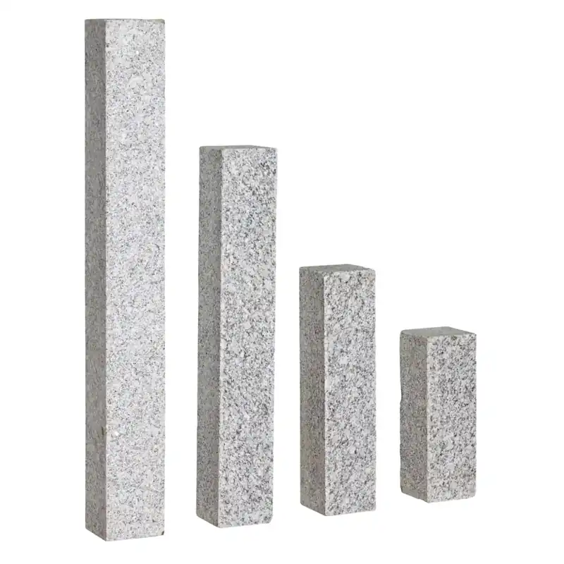 Natuursteen Palissade Graniet Lichtgrijs Piazzo Linea 12x12x125 cm Lage Kosten