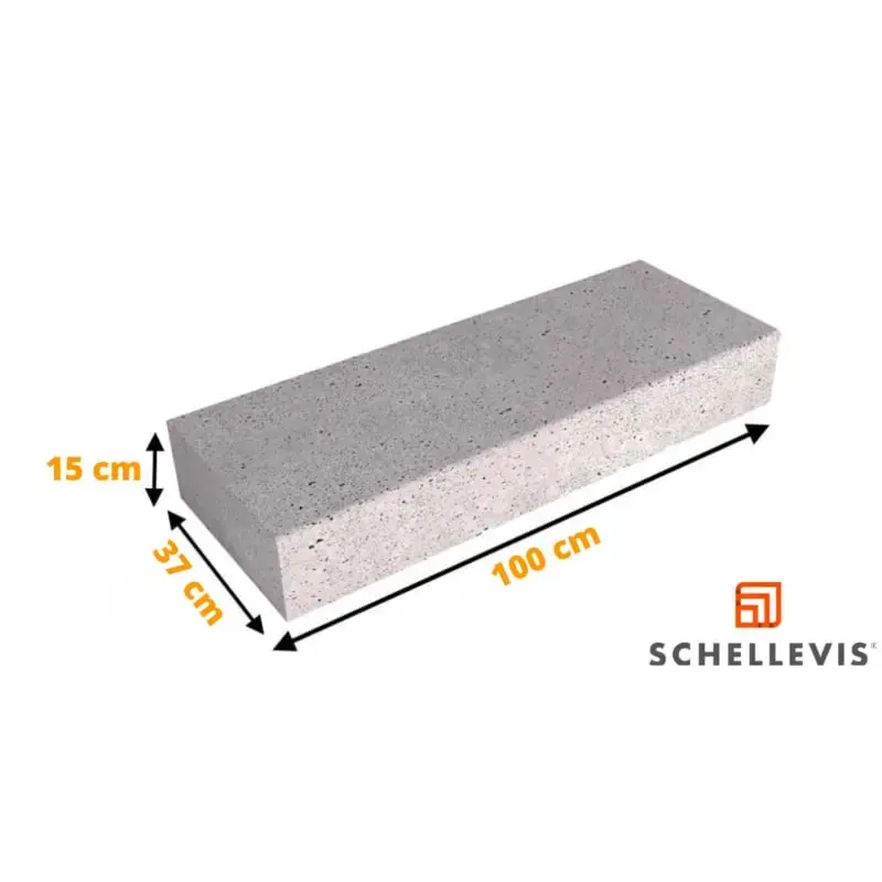 Schellevis Traptrede Blok Grijs 100x37x15 Snelle Levering