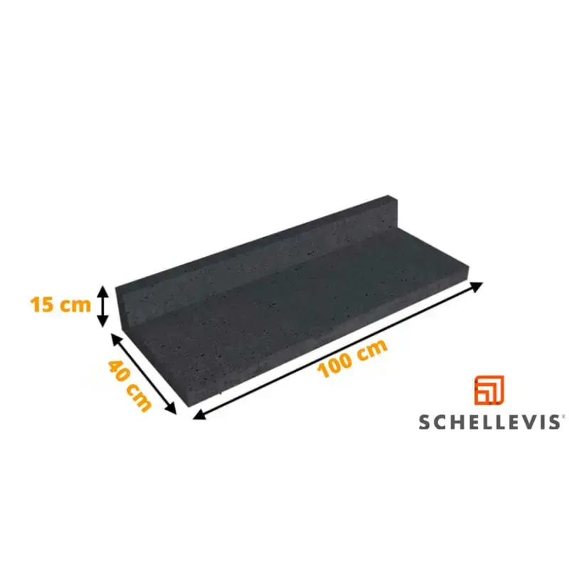 Koop Online Schellevis Traptrede L Model Carbon 100x40x15