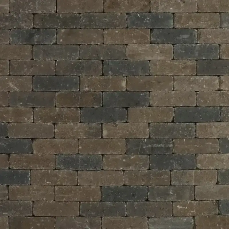 Metro Trommelsteen rijnformaat 15x5x7,5 cm Bruin Zwart genuanceerd Speciale Aanbieding
