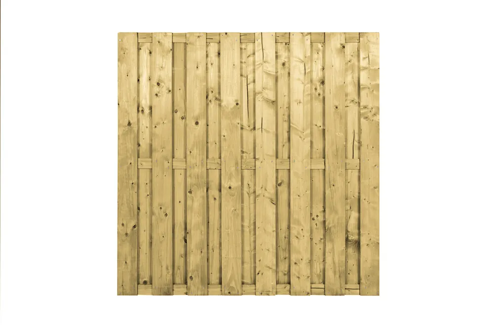 Vuren Scherm 15 plank RVS geschroefd - 180x180 Voordeelprijs