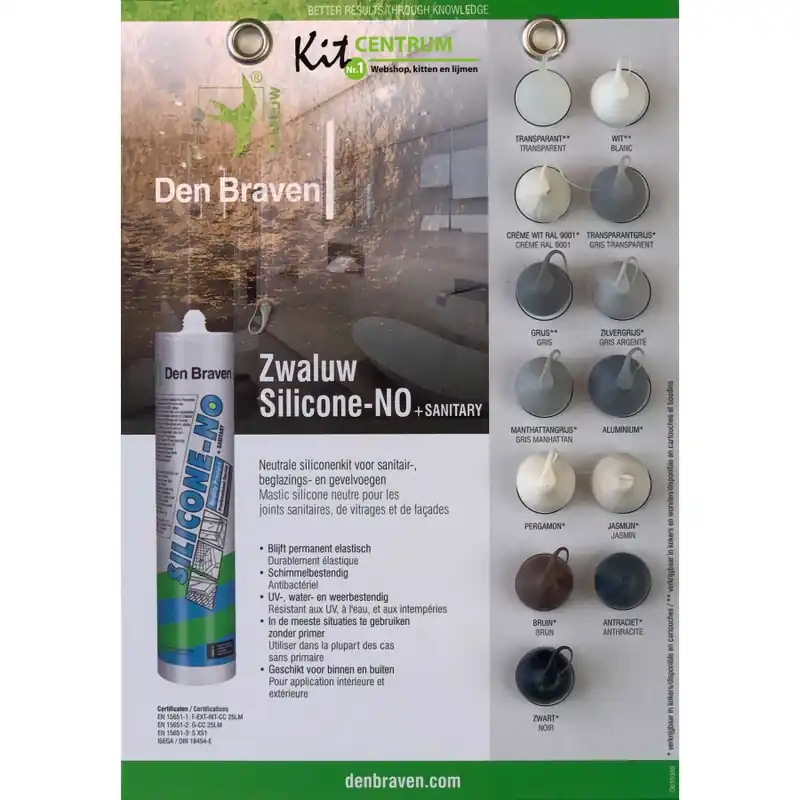 Zwaluw silicone NO kleurenkaart klein Nu Kopen