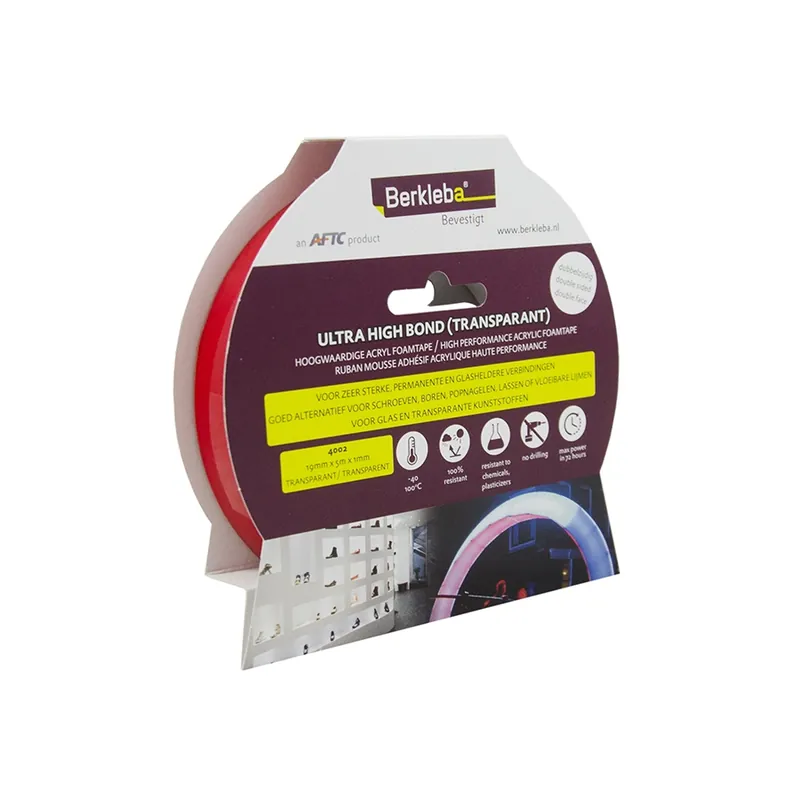 Berkleba Dubbelzijdige Acrylic Foamtape (HPA-transparant) rol 5m 12mm x 0.5mm (€ 6.69) Beperkt Aanbod